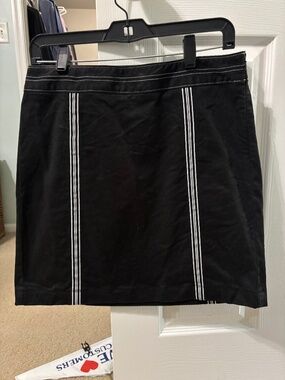 Loft black cotton mini skirt